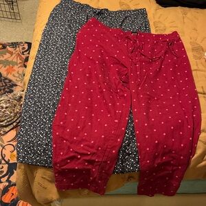 GAP Kids Red Polka Dot and Blue Floral Joggers